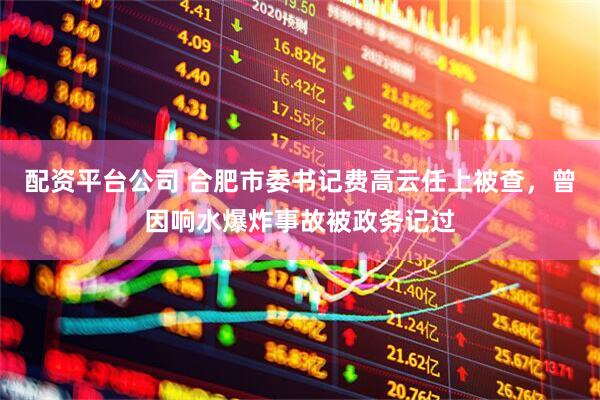 配资平台公司 合肥市委书记费高云任上被查，曾因响水爆炸事故被政务记过